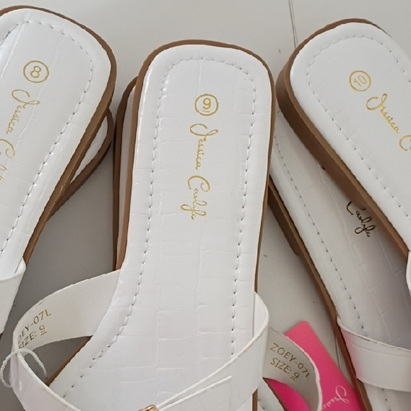 Jessica Carlyle White Sandals  Women's Sandals Size 9 8 & 10 Zoey Summer Buckle - Picture 5 of 6